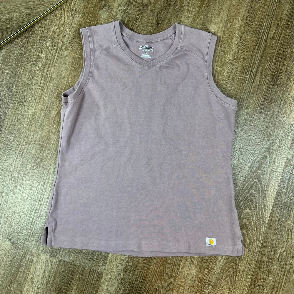 Y2K Vintage Carhartt Sleeveless Shirt Vest Mauve V Neck
